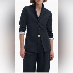 rag & bone Linen Chappell Blazer (black)